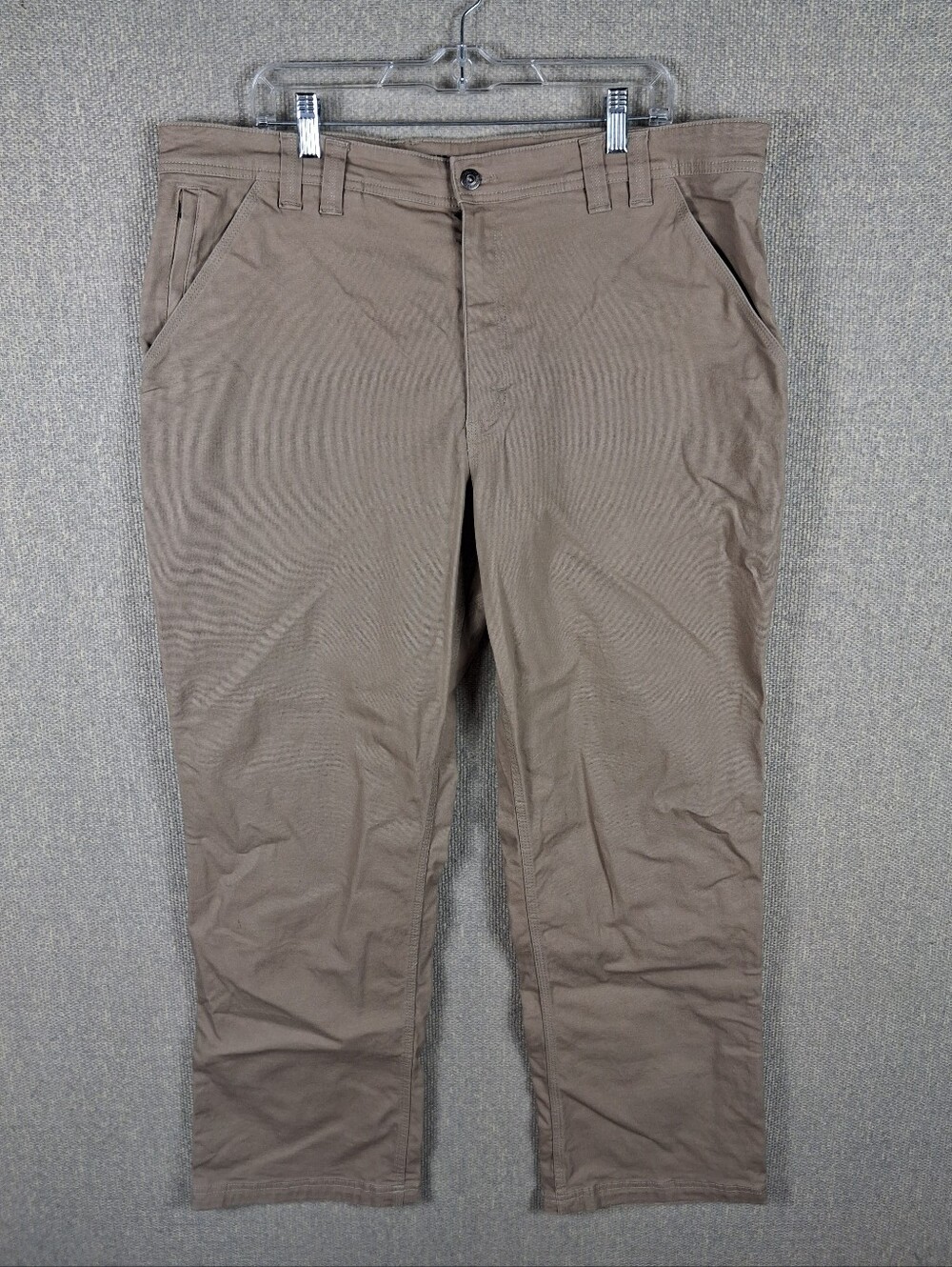 Duluth Trading Co. Flex Fire Hose Relaxed Fit Workwear Pants Tan 42x32